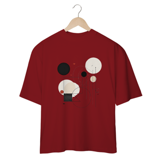 Nome do produto Camiseta com design gráfico de círculos e linhas