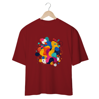 Nome do produto Camiseta com design gráfico de círculos e linhas