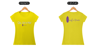 Nome do produto Camiseta feminina Céu, Sol e Mar.