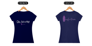 Nome do produto Camiseta feminina Céu, Sol e Mar.