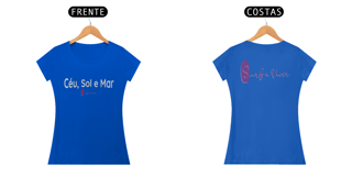 Nome do produto Camiseta feminina Céu, Sol e Mar.