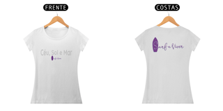Nome do produto Camiseta feminina Céu, Sol e Mar.