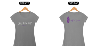 Nome do produto Camiseta feminina Céu, Sol e Mar.