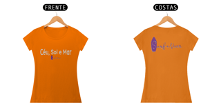 Nome do produto Camiseta feminina Céu, Sol e Mar.