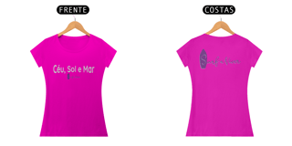 Nome do produto Camiseta feminina Céu, Sol e Mar.