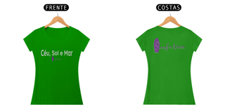 Nome do produto Camiseta feminina Céu, Sol e Mar.