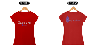 Nome do produto Camiseta feminina Céu, Sol e Mar.