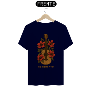 Nome do produto   T-Shirt Quality Unissex Violão Clássico Floral Vintage