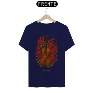 Nome do produto T-shirt Classic Unissex Violoncelo Floral Vintage
