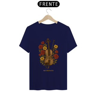 Nome do produto T-shirt Classic Unissex Violino Floral Vintage