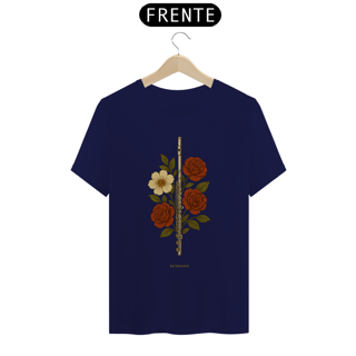 Nome do produto T-shirt Classic Unissex Flauta Transversal Floral Vintage