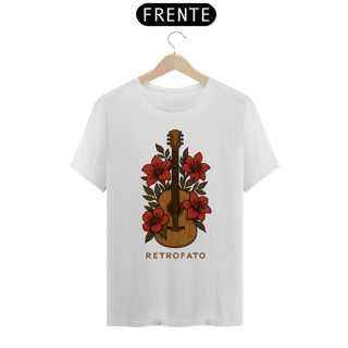 Nome do produto   T-Shirt Quality Unissex Violão Clássico Floral Vintage