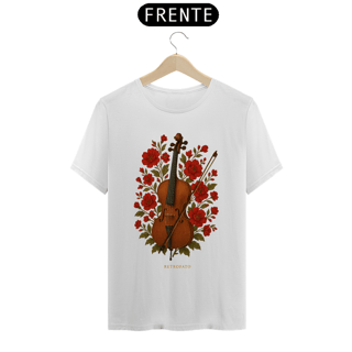 Nome do produto T-shirt Classic Unissex Violoncelo Floral Vintage