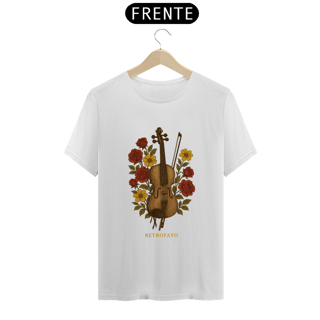 Nome do produto T-shirt Classic Unissex Violino Floral Vintage