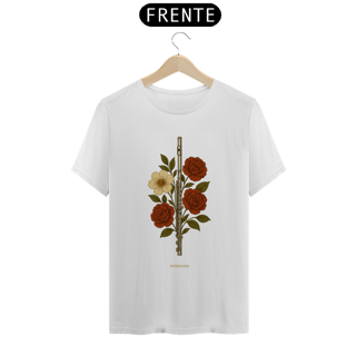 Nome do produto T-shirt Classic Unissex Flauta Transversal Floral Vintage