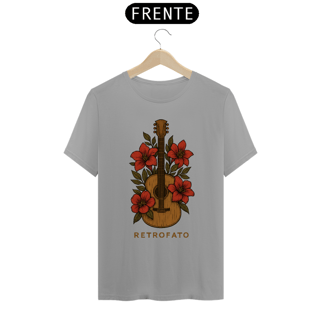 Nome do produto   T-Shirt Quality Unissex Violão Clássico Floral Vintage