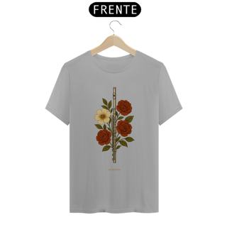 Nome do produto T-shirt Classic Unissex Flauta Transversal Floral Vintage