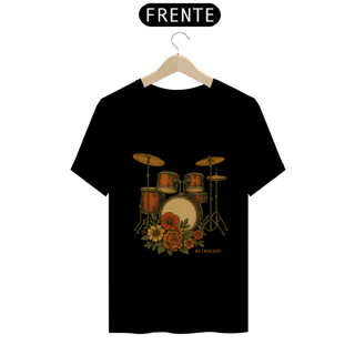Nome do produto T-Shirt Quality Unissex Bateria Foral Vintage