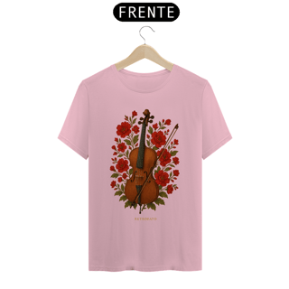 Nome do produto T-shirt Classic Unissex Violoncelo Floral Vintage