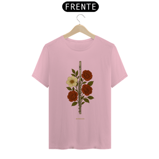 Nome do produto T-shirt Classic Unissex Flauta Transversal Floral Vintage