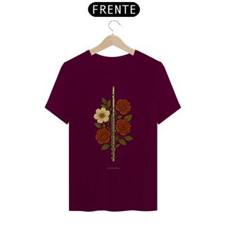 Nome do produto T-shirt Classic Unissex Flauta Transversal Floral Vintage