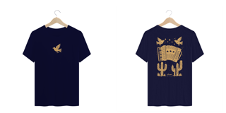 Nome do produto Camiseta Plus Size Xilo Sanfona (estampa clara - frente e verso)