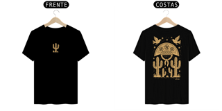 Nome do produto Camiseta Xilo Cangaceiro (estampa clara - frente e verso)