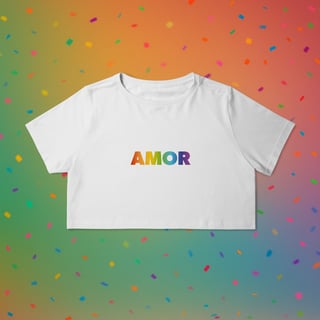 Nome do produto Cropped  AMOR - Coleção Orgulho