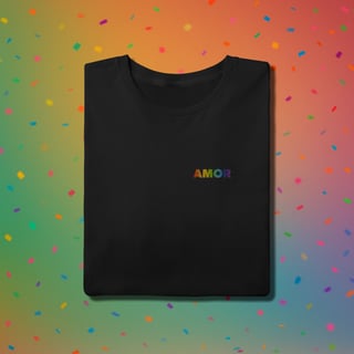 Nome do produto Camiseta  AMOR - Coleção Orgulho (estampa lateral)