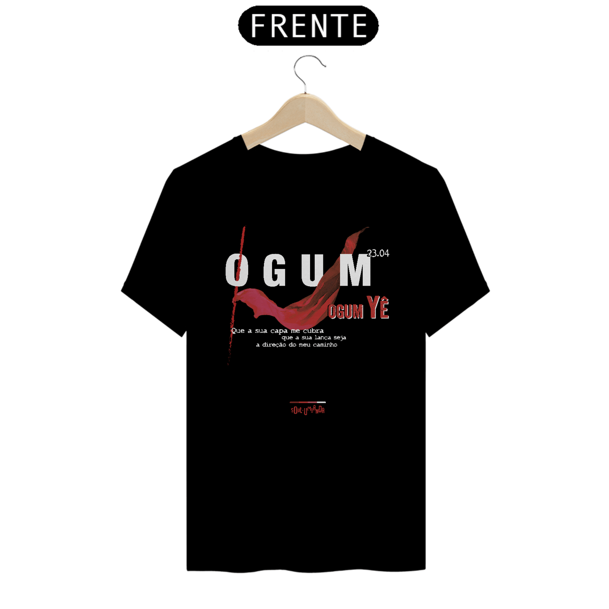 Nome do produto: Camiseta preta OGUM - Oração