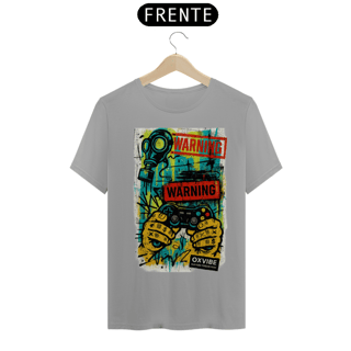 Nome do produto Camiseta Warning Control – T-Shirt Quality Unissex com Estampa Gamer Urbana | OxVibe
