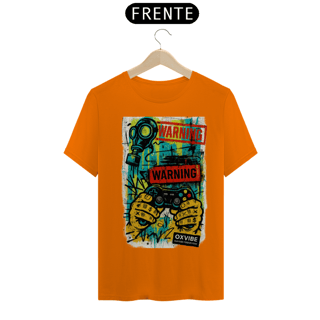 Nome do produto Camiseta Warning Control – T-Shirt Quality Unissex com Estampa Gamer Urbana | OxVibe