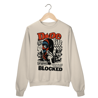 Nome do produto Moletom Prime Unissex DOPE BLOCKED – Estampa Urbana com Máscara | OxVibe Streetwear
