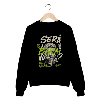 Nome do produto Moletom Será Que Eu Sou BAKA? – Blusão Unissex Preto Streetwear OxVibe