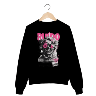 Nome do produto Moletom Prime Preto Unissex RUÍDO – Estampa Brutalista | OxVibe Streetwear