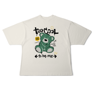 Nome do produto Camiseta Oversized Urso Awesome – Estampa Alternativa com Teddy Punk Distorcido | OxVibe Streetwear