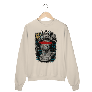 Nome do produto Moletom Prime Censurado Pelo Sistema – Estampa Intervenção Street Rebelde | OxVibe Streetwear