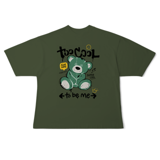 Nome do produto Camiseta Oversized Urso Awesome – Estampa Alternativa com Teddy Punk Distorcido | OxVibe Streetwear