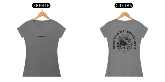 Camiseta Babylook Estonada - Respeite Os Verdadeiros Locais Preto