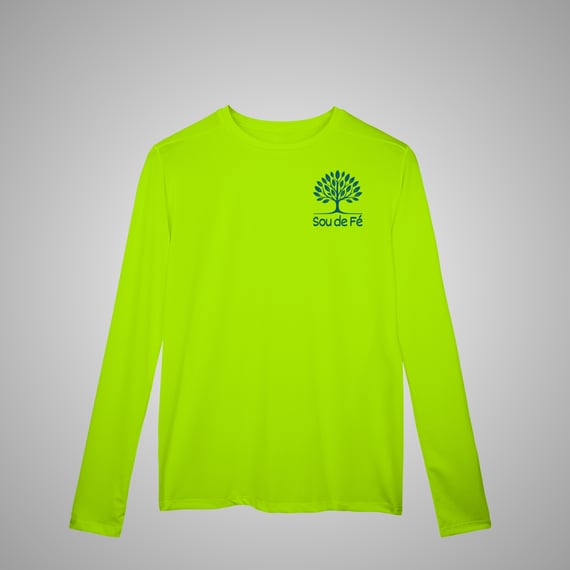 Logo Sou de Fé - Camiseta Manga Longa Sport Dry UV Unissex 