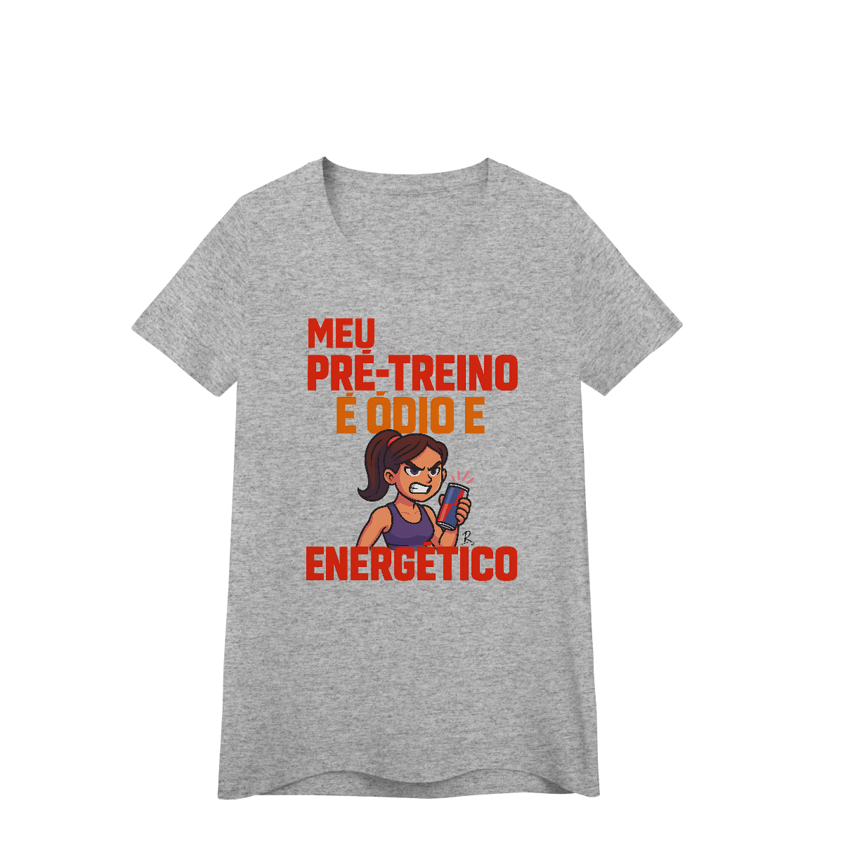 Nome do produto: Baby Look - Meu pré treino é ódio e energético