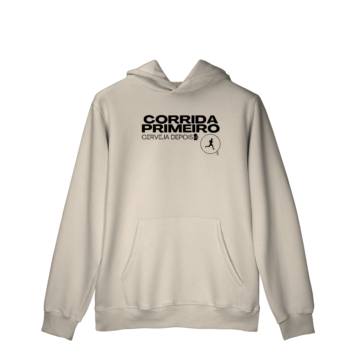 Nome do produto: Moletom Canguru - Corrida primeiro, cerveja depois