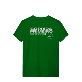 Nome do produto T-shirt - Corrida primeiro, cerveja depois
