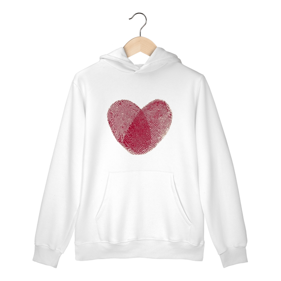 Moletom canguru estampa heart digits