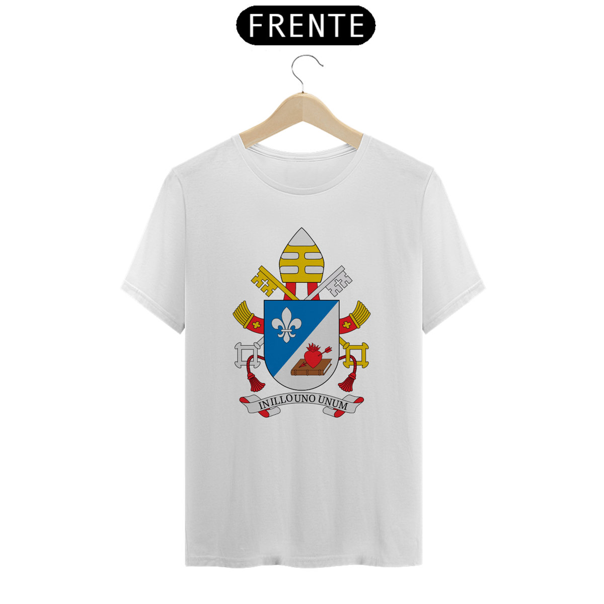 Nome do produto: CAMISETA BRASÃO PAPAL