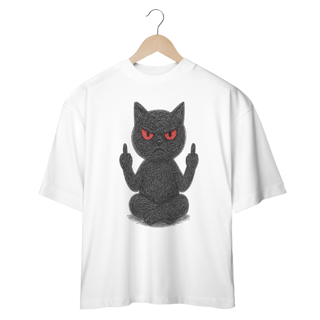 Camiseta Oversized “Gato Preto Pistola”