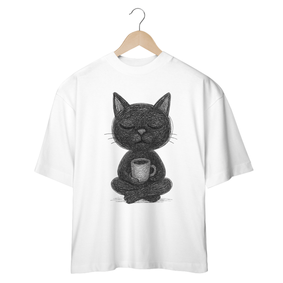 Camiseta Oversized “Gato Preto do Café”