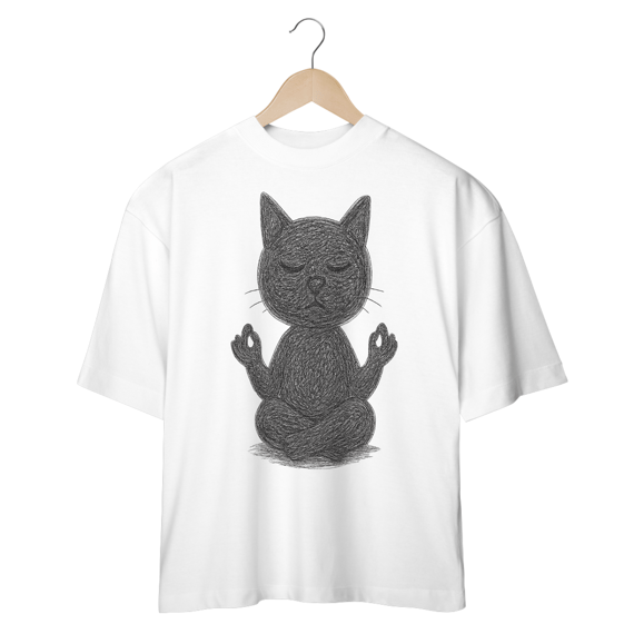 Camiseta Oversized “Gato Preto Zen”