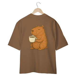 Nome do produto Camiseta Oversized “Capivara do Café”