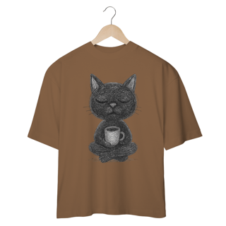Nome do produto Camiseta Oversized “Gato Preto do Café”